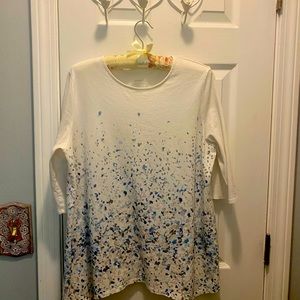 JJill Pure Jill Dropped hem print tee